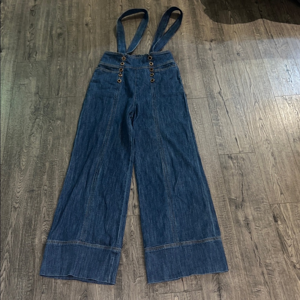 Anthropologie Blue Women's Jeans Overalls - Picture 2 of 5